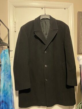 Ralph Lauren Classic Men's Black Overcoat timeless Winter Coat